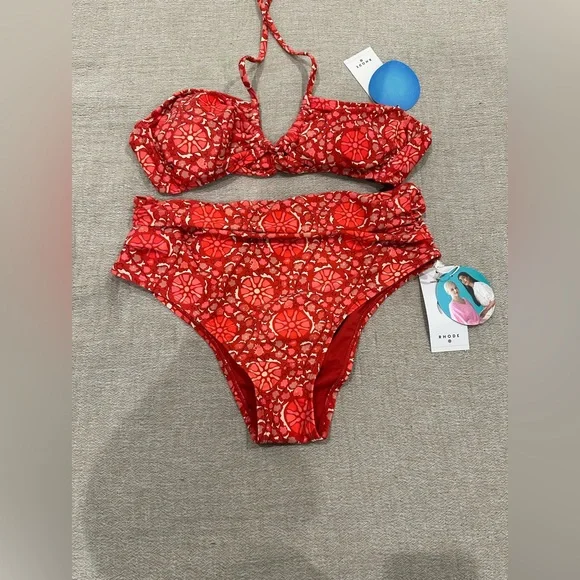 Rhode x Target Floral Print High Waist Bikini Bottom and Top- NEW WITH TAGS - Picture 4 of 11
